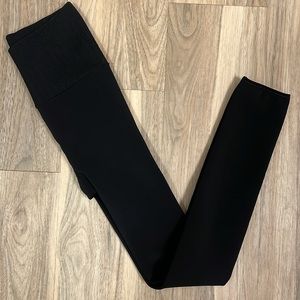 Zara Fleece Lined Black Opaque Scuba Fabric Quick Dry Black Leggings